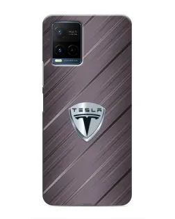 Чехол для Vivo Y21 / Y21s с картинкой «Металлическая текстура Tesla»