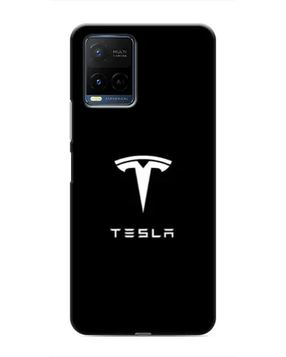 Чехол для Vivo Y21 / Y21s с картинкой «Tesla White Logo»