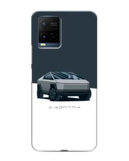 Чехол для Vivo Y21 / Y21s с картинкой «Серебристый Cybertruck Tesla»