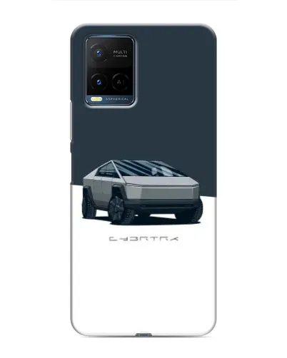 Чехол для Vivo Y21 / Y21s с картинкой «Серебристый Cybertruck Tesla»