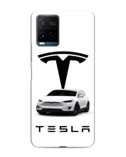 Чехол для Vivo Y21 / Y21s с картинкой «Tesla White Style»