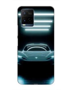 Чехол для Vivo Y21 / Y21s с картинкой «Tesla в неоне»