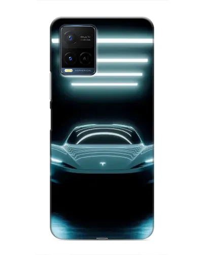 Чехол для Vivo Y21 / Y21s с картинкой «Tesla в неоне»