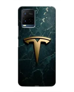 Чехол для Vivo Y21 / Y21s с картинкой «Мраморная Tesla Gold»