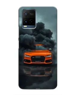 Чехол для Vivo Y21 / Y21s с картинкой «Audi в облаках дыма»