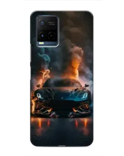 Чехол для Vivo Y21 / Y21s с картинкой «Lamborghini дымная эстетика»