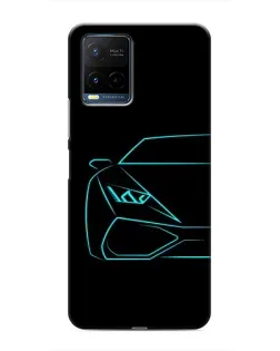 Чехол для Vivo Y21 / Y21s с картинкой «Голубой силуэт Lamborghini»