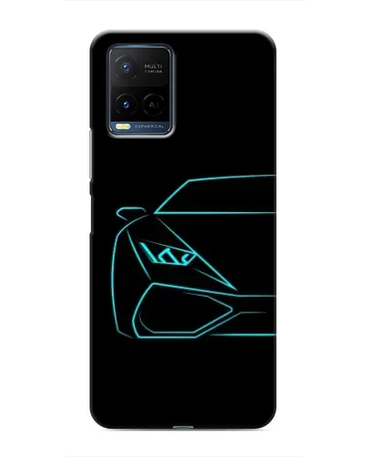 Чехол для Vivo Y21 / Y21s с картинкой «Голубой силуэт Lamborghini»