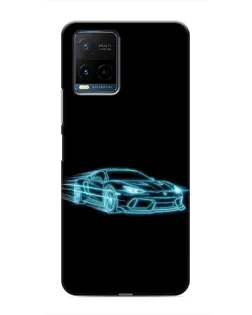 Чехол для Vivo Y21 / Y21s с картинкой «Неоновый контур Lamborghini»