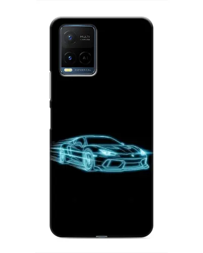 Чехол для Vivo Y21 / Y21s с картинкой «Неоновый контур Lamborghini»