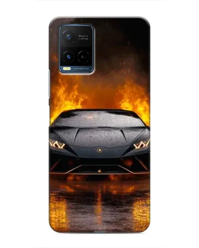 Чехол для Vivo Y21 / Y21s с картинкой «Lamborghini в огне»
