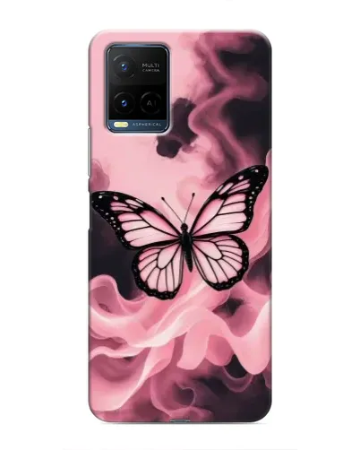 Чехол для Vivo Y21 / Y21s с картинкой «Бабочка в дыму»