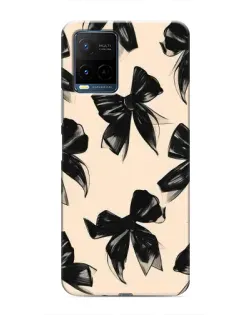 Чехол для Vivo Y21 / Y21s с картинкой «Паттерн черные банты»
