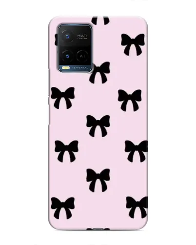 Чехол для Vivo Y21 / Y21s с картинкой «Черные банты Coquette»