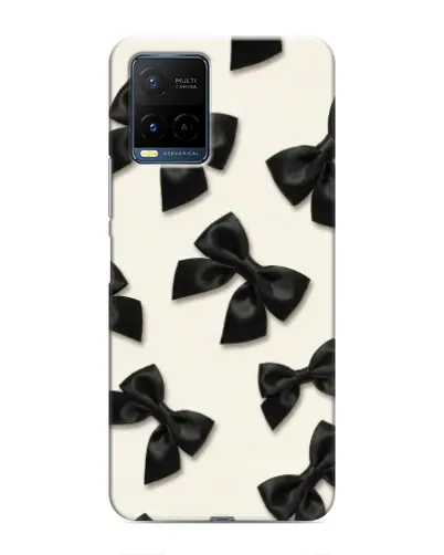 Чехол для Vivo Y21 / Y21s с картинкой «Черные бантики»