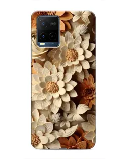 Чехол для Vivo Y21 / Y21s с картинкой «Бежевый флористический декор»