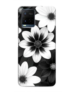 Чехол для Vivo Y21 / Y21s с картинкой «Монохромные астры»