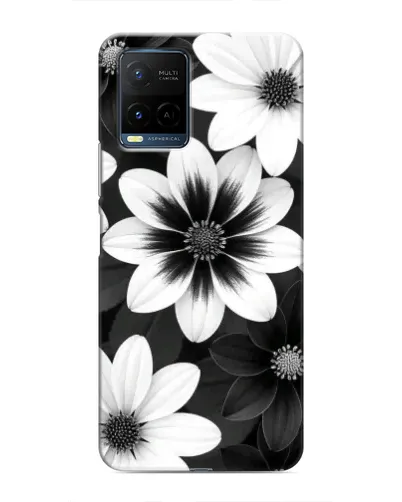 Чехол для Vivo Y21 / Y21s с картинкой «Монохромные астры»