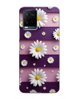 Чехол для Vivo Y21 / Y21s с картинкой «Ромашки на фиолетовом»