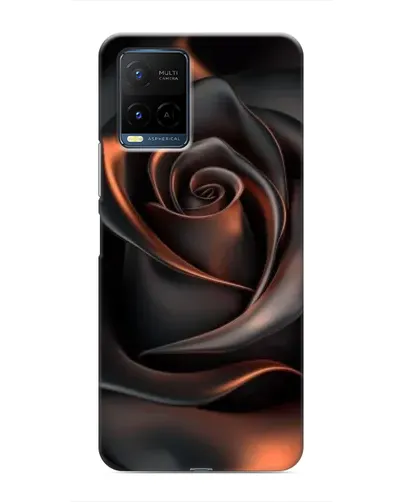 Чехол для Vivo Y21 / Y21s с картинкой «Шелковая черная роза»