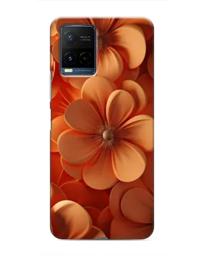 Чехол для Vivo Y21 / Y21s с картинкой «Оранжевый макро цветок»