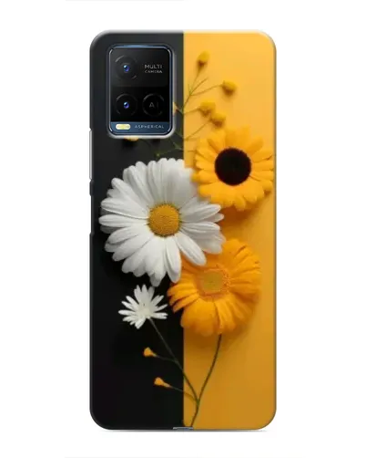 Чехол для Vivo Y21 / Y21s с картинкой «Подсолнух и ромашка»