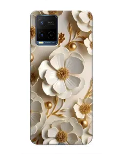 Чехол для Vivo Y21 / Y21s с картинкой «Белие бумажние  цвети»