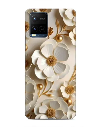 Чехол для Vivo Y21 / Y21s с картинкой «Белие бумажние  цвети»