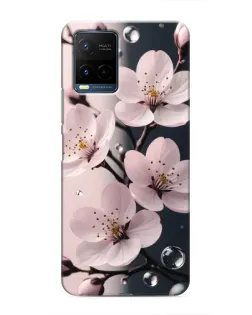 Чехол для Vivo Y21 / Y21s с картинкой «Нежная сакура и капли»