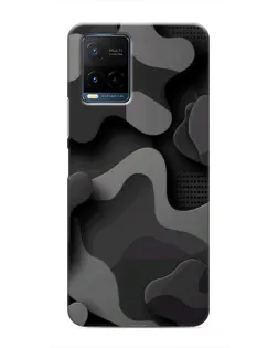 Чехол для Vivo Y21 / Y21s с картинкой «Темный абстрактный камуфляж»