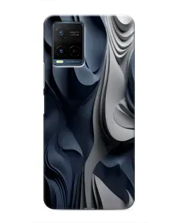 Чехол для Vivo Y21 / Y21s с картинкой «Объемные синие складки»