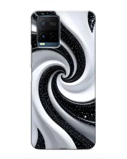 Чехол для Vivo Y21 / Y21s с картинкой «Черно-белая спираль»