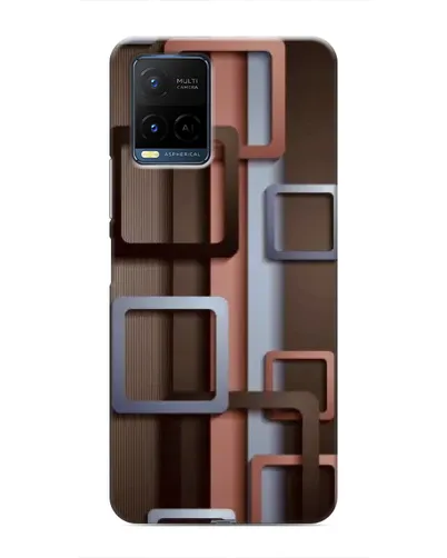 Чехол для Vivo Y21 / Y21s с картинкой «Коричневые объемные квадраты» Чехол для Vivo Y21 / Y21s с картинкой «Коричневые объемные квадраты»