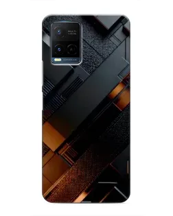 Чехол для Vivo Y21 / Y21s с картинкой «Черные геометрические блоки»