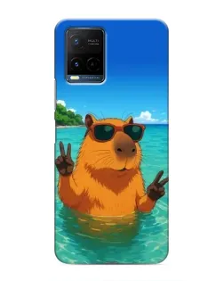 Чехол для Vivo Y21 / Y21s с картинкой «Морская капибара»