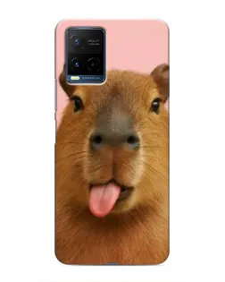 Чехол для Vivo Y21 / Y21s с картинкой «Капибара с языком»