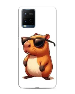 Чехол для Vivo Y21 / Y21s с картинкой «Капибара в очках»
