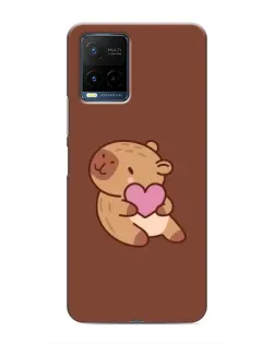 Чехол для Vivo Y21 / Y21s с картинкой «Капибара с сердцем»