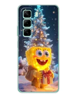 Чехол для Vivo Y21d с картинкой «Рождественский Спанч Боб»