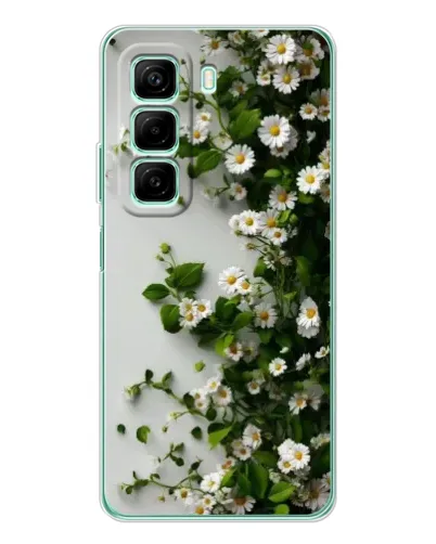 Чехол для Vivo Y21d с картинкой «Ветка мелких белых цветов»