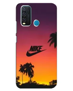 Чехол для Vivo Y30 с картинкой «Nike на закате солнца»