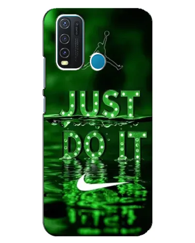 Чехол для Vivo Y30 с картинкой «Зеленый неоновый Nike»