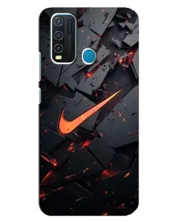 Чехол для Vivo Y30 с картинкой «Nike — эффект разломов»