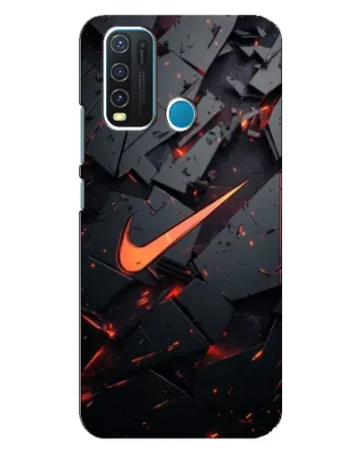 Чехол для Vivo Y30 с картинкой «Nike — эффект разломов»