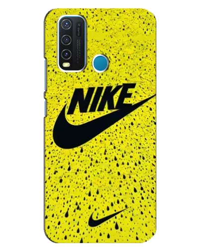 Чехол для Vivo Y30 с картинкой «Желтый текстурный Nike»