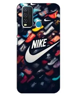 Чехол для Vivo Y30 с картинкой «Коллекция кроссовок Nike»