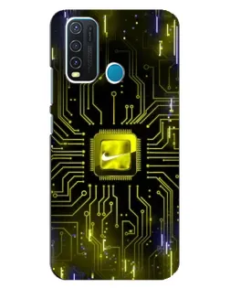 Чехол для Vivo Y30 с картинкой «Nike — золотая искра»