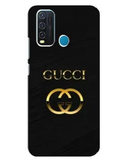 Чехол для Vivo Y30 с картинкой «Золотой логотип Gucci»