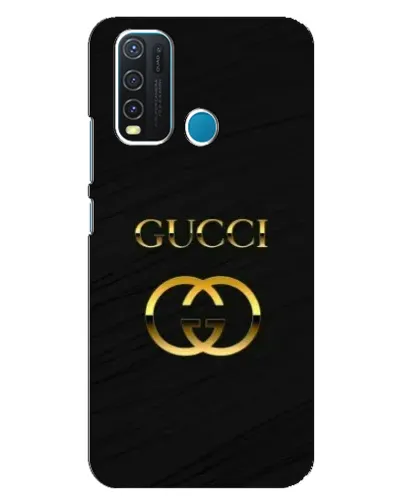 Чехол для Vivo Y30 с картинкой «Золотой логотип Gucci»