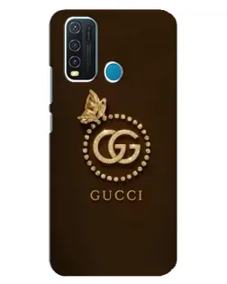 Чехол для Vivo Y30 с картинкой «Gucci — золотая бабочка»